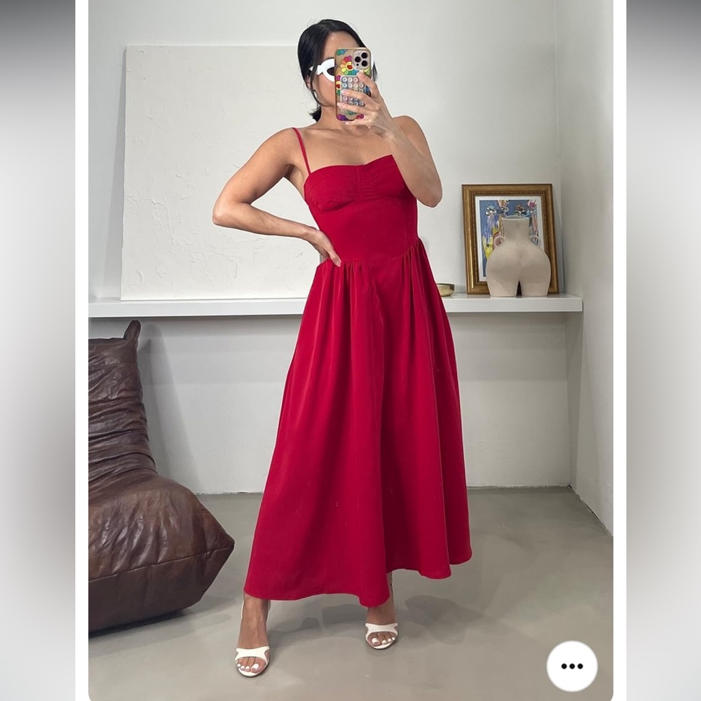 Elegant Red Spaghetti Strap Dress